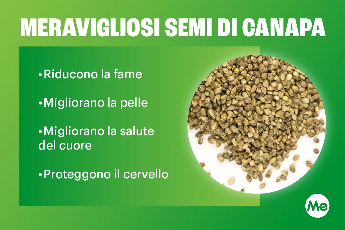 Semi di canapa: scopri i benefici per fame, pelle, cuore e cervello. Le proteine della canapa sono un vero toccasana!